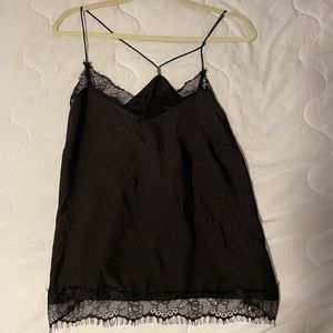Black lace trim cami